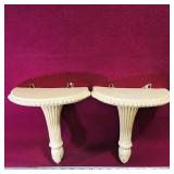 Pair Of Vintage Chalkware Wall Mount Shelves Pair Of Vintage Chalkware Wall Mount Shelves