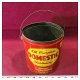 Vintage Domestic Shortening Tin Bucket Vintage Domestic Shortening Tin Bucket