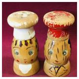 Pair Of Vintage Wooden Salt & Pepper Shakers Pair Of Vintage Wooden Salt & Pepper Shakers