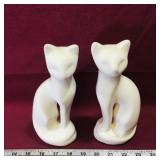 Pair Of Vintage Ceramic Cat Figurines Pair Of Vintage Ceramic Cat Figurines