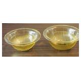 Set Of Large Amber Glass Bowls Set Of Large Amber Glass Bowls
