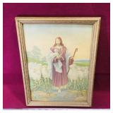 Vintage Framed Religious Art Print Vintage Framed Religious Art Print