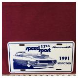 1991 Moncton 17th Speed Sport Annual License Plate 1991 Moncton 17th Speed Sport Annual License Plate