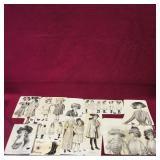 Lot Of 11 1910 Laminated Fashion Prints Lot Of 11 1910 Laminated Fashion Prints