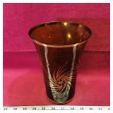 Vintage Amber Glass Flower Vase (8 1/2' x 6') Vintage Amber Glass Flower Vase (8 1/2' x 6')