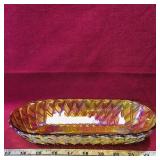 Vintage Carnival Glass Dish (2' x 10 1/4' x 5') Vintage Carnival Glass Dish (2' x 10 1/4' x 5')