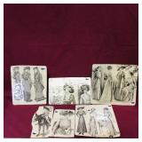 Lot Of 7 1910 Laminated Fashion Prints Lot Of 7 1910 Laminated Fashion Prints
