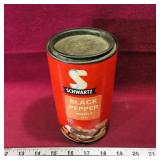 Vintage Schwartz Black Pepper Tin Container Vintage Schwartz Black Pepper Tin Container