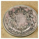Silver 1942 Canadian 50 Cent Coin Silver 1942 Canadian 50 Cent Coin