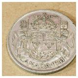 Silver 1941 Canadian 50 Cent Coin Silver 1941 Canadian 50 Cent Coin