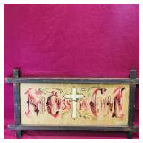 Antique Framed Religious Stitch Art Picture Antique Framed Religious Stitch Art Picture