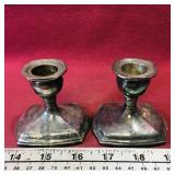 Pair Of Antique E.P. Zinc Candleholders Pair Of Antique E.P. Zinc Candleholders