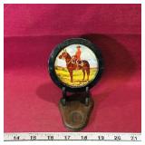 Vintage Tin RCMP Souvenir Plate & Stand (Small) Vintage Tin RCMP Souvenir Plate & Stand (Small)