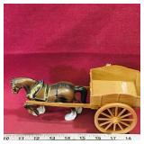 Vintage Plastic Toy Horse & Cart