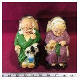 Pair Of Ceramic "Retirement Fund" Coin Banks