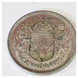 Silver 1955 Canadian 50 Cent Coin
