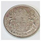 Silver 1950 Canadian 50 Cent Coin