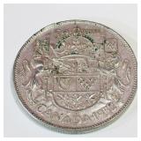 Silver 1952 Canadian 50 Cent Coin