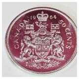Silver 1964 Canadian 50 Cent Coin