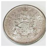Silver 1965 Canadian 50 Cent Coin