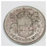 Silver 1953 Canadian 50 Cent Coin