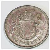 Silver 1958 Canadian 50 Cent Coin