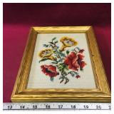Vintage Framed Stitch Art Picture (10" x 8")
