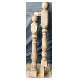 Lot Of 2 Antique Wooden Newell Posts