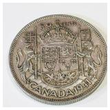 Silver 1941 Canadian 50 Cent Coin
