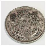 Silver 1944 Canadian 50 Cent Coin