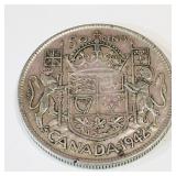 Silver 1942 Canadian 50 Cent Coin