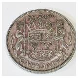 Silver 1949 Canadian 50 Cent Coin