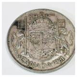 Silver 1951 Canadian 50 Cent Coin