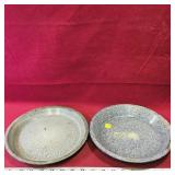 Lot Of 2 Vintage Enamelled Pie Plates