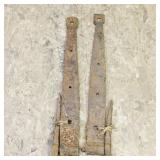 Pair Of Antique Farm Door Hinges (21" Long)