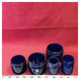 Lot Of 5 Vintage Cobalt Blue Glass Jars