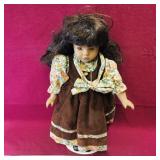 Vintage Porcelain Doll & Stand (16" Tall)