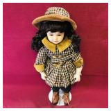 Vintage Porcelain Doll & Stand (16 1/4" Tall)