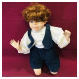 Porcelain Kneeling Boy Doll (15" Tall)