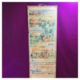 Vintage Wicker "Seasons" Hanging Picture