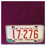 1969 New Brunswick Picture Province License Plate