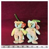 Lot Of 2 Ty Beanie Baby Doll / Ornaments