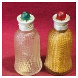 Pair Of Vintage Glass Salt & Pepper Shakers