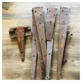 Lot Of Assorted Antique Farm Door Hinges