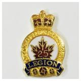 Vintage Royal Canadian Legion 25 Year Pin