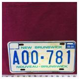 1991 New Brunswick License Plate