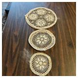 Vintage 3-Piece Irish Lace Doilies Set