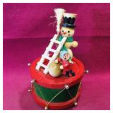 Vintage Wooden Festive Music Box (Working)