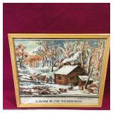 Vintage Framed Stitch Art Picture