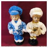 Pair Of Porcelain Dolls (12 1/2" Tall)